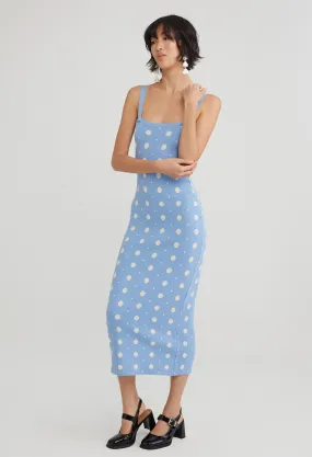 Polka Dot Knit Bodycon Dress