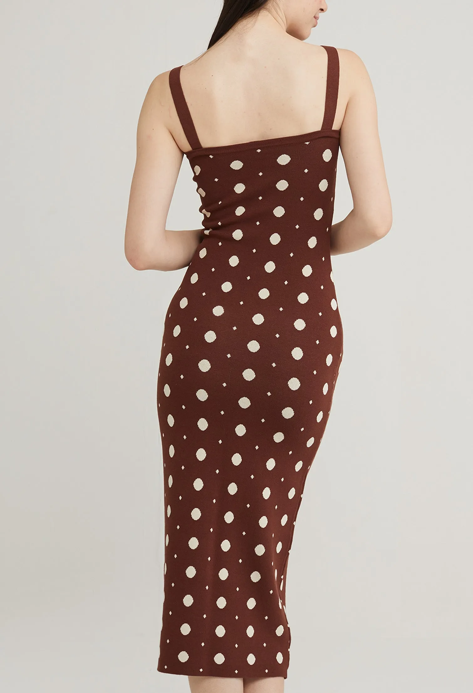 Polka Dot Knit Bodycon Dress