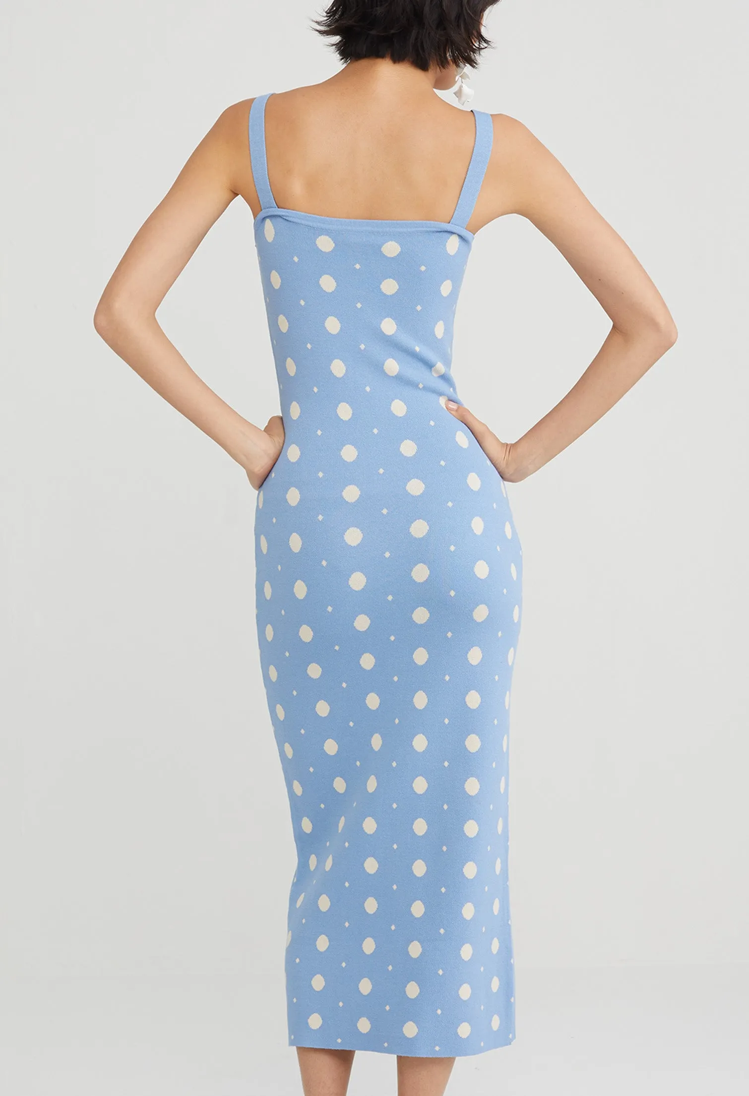 Polka Dot Knit Bodycon Dress