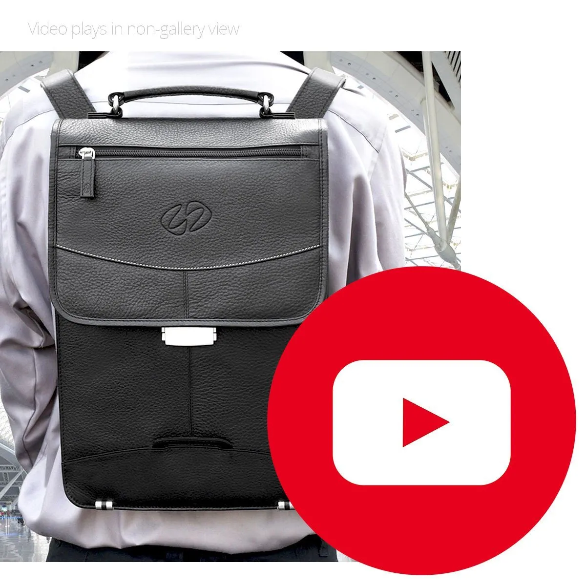 Premium Leather Briefcase Backpack