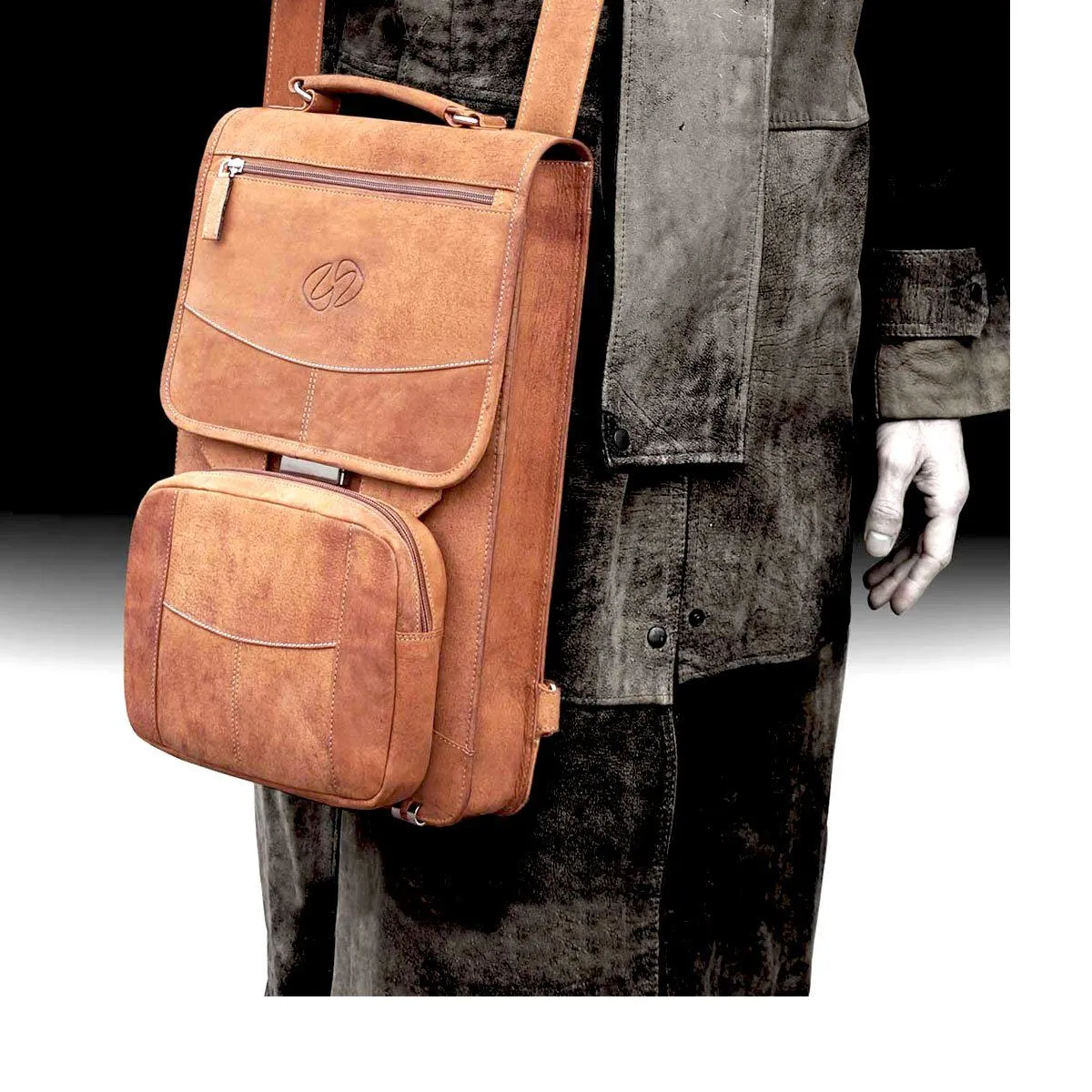 Premium Leather Briefcase Backpack