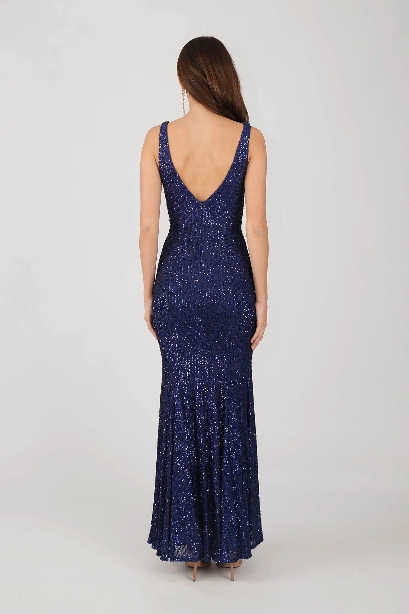 Reyna Sequin Gown - Navy