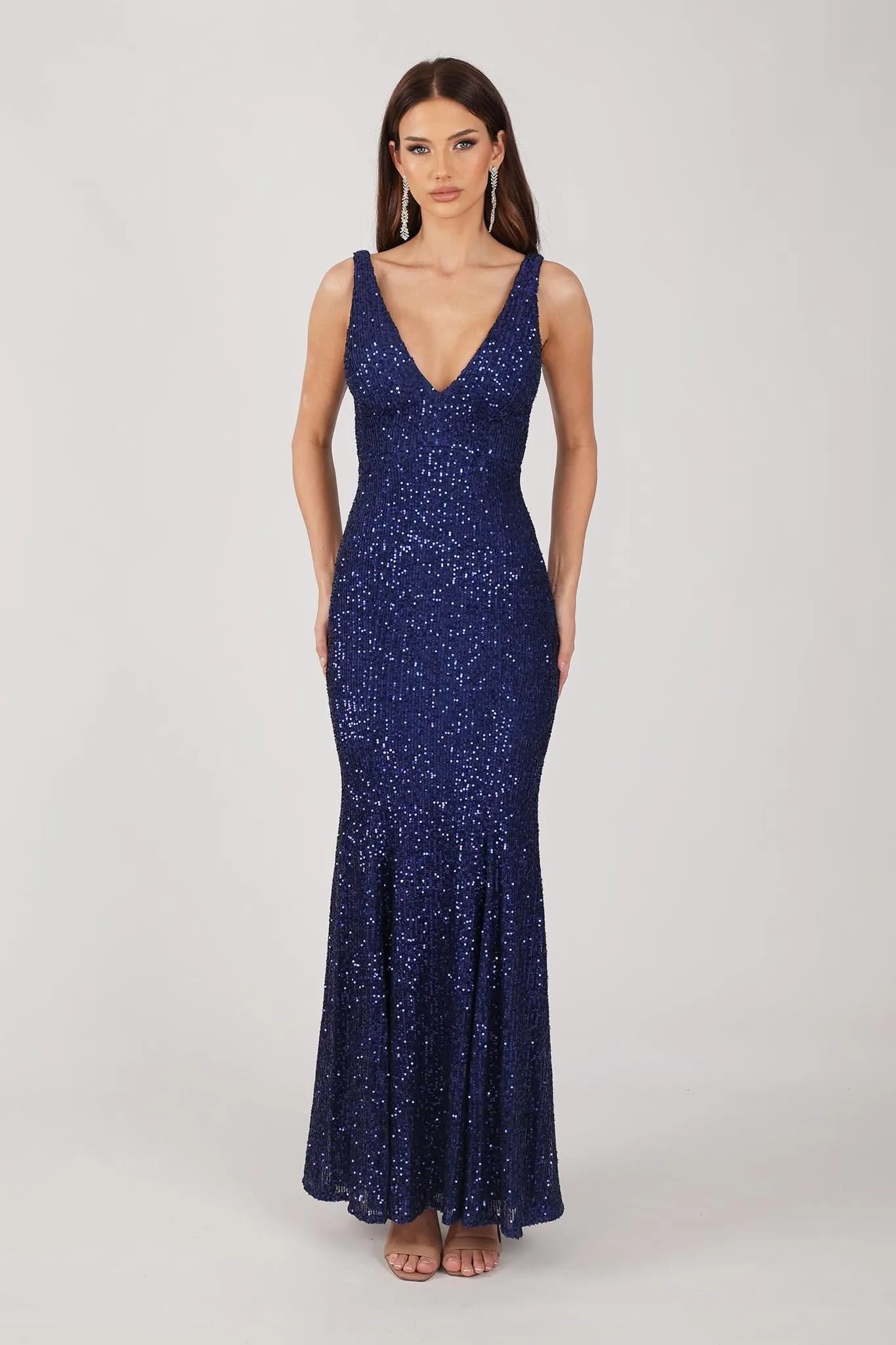 Reyna Sequin Gown - Navy