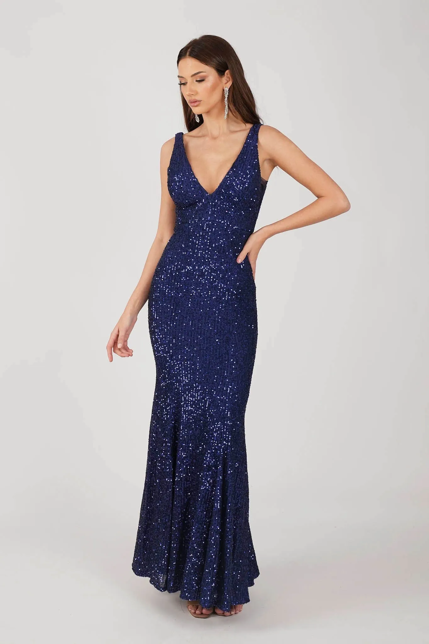 Reyna Sequin Gown - Navy