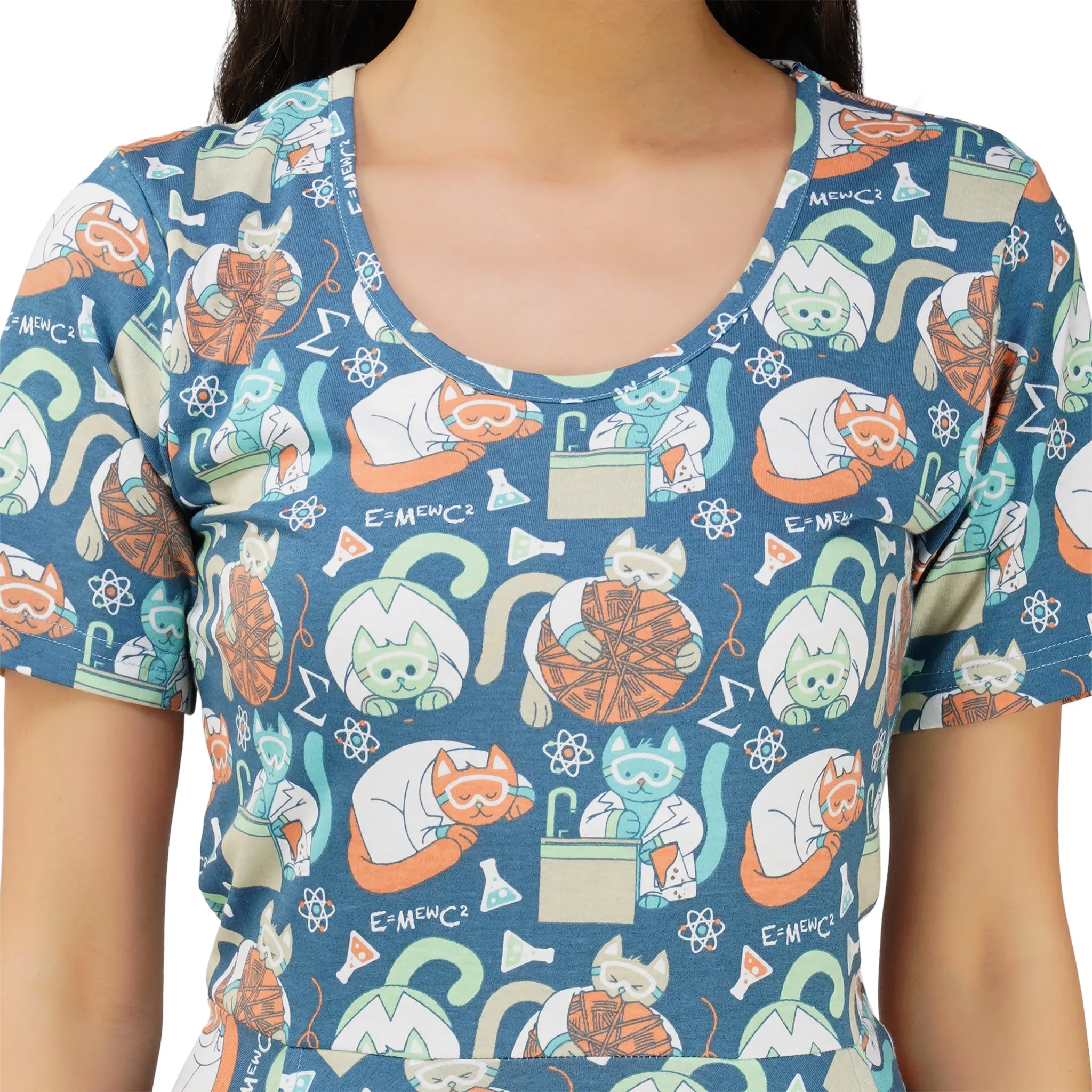 Science Cats Twirl Dress