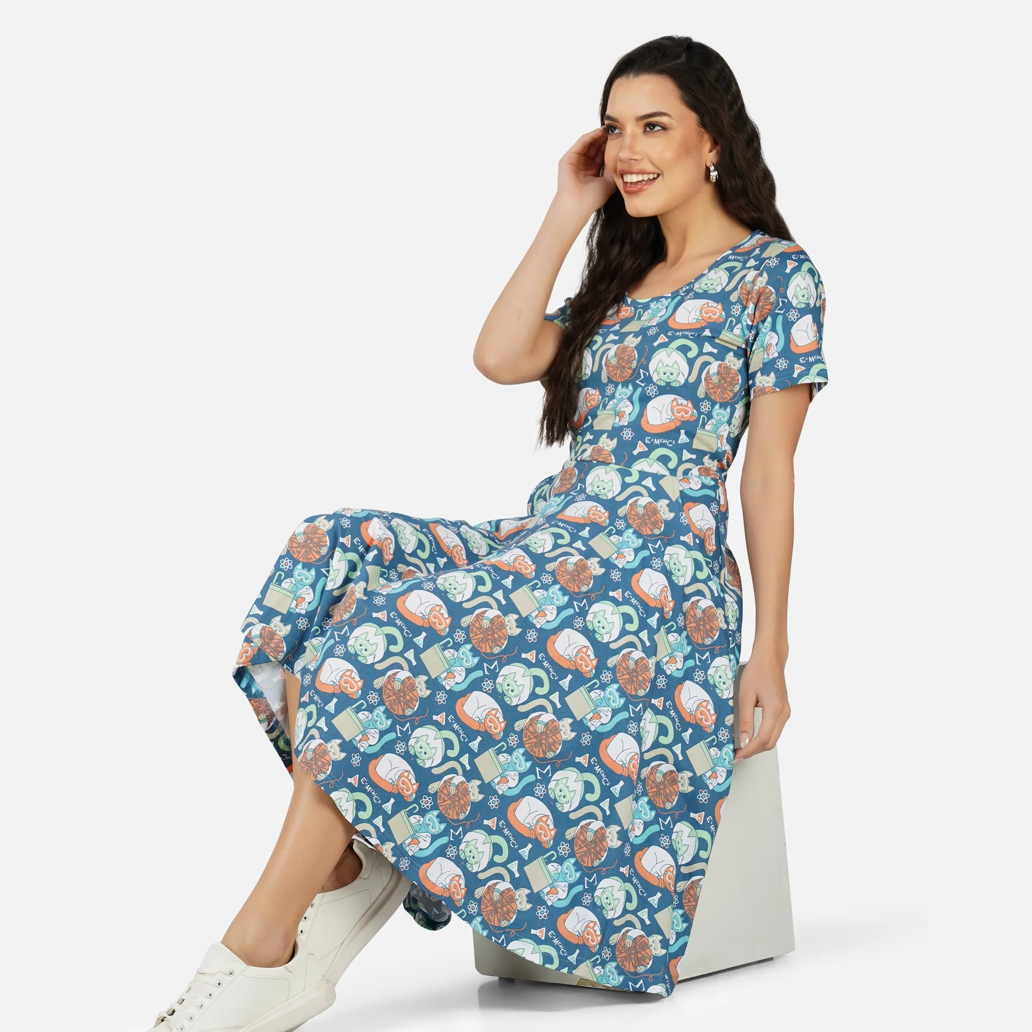 Science Cats Twirl Dress