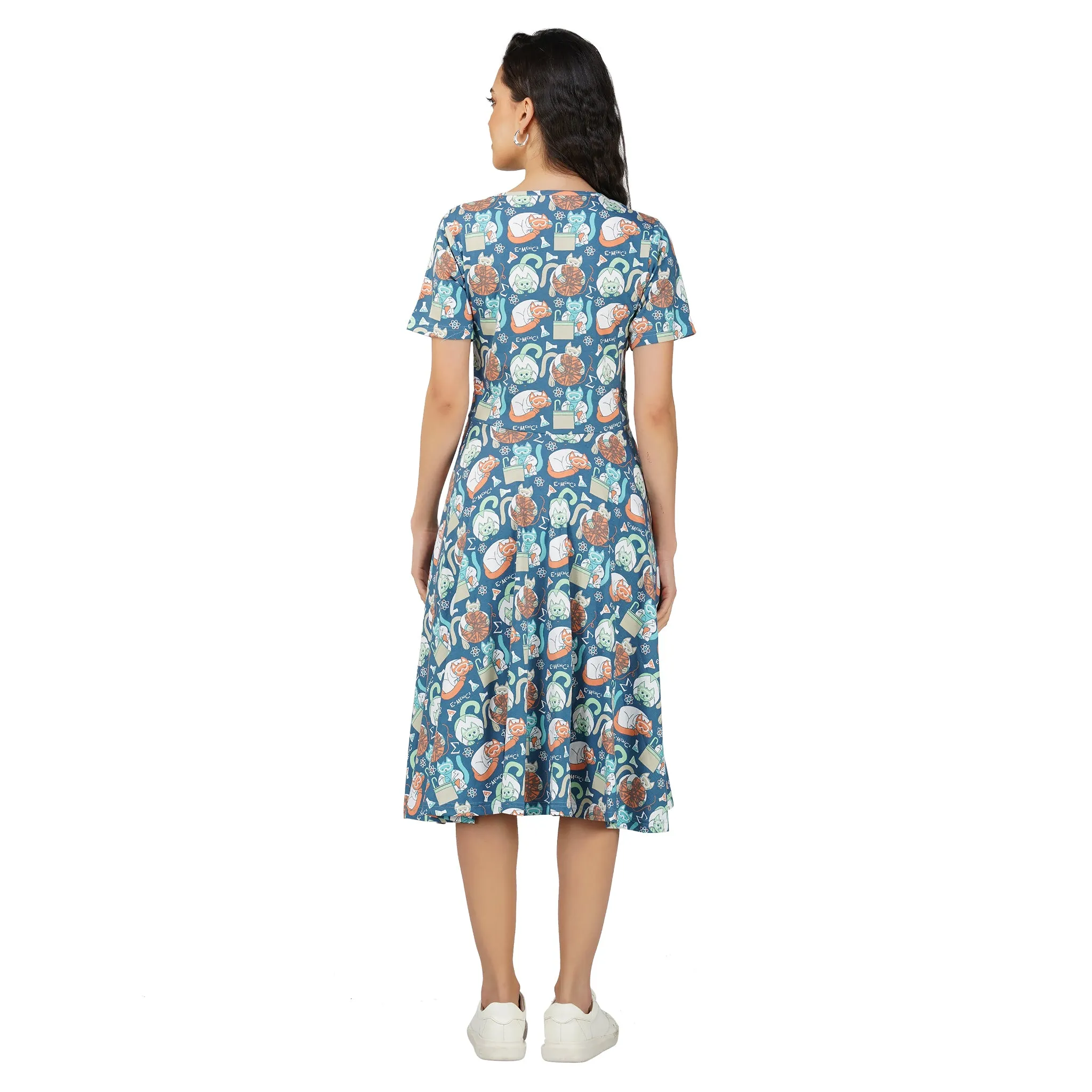 Science Cats Twirl Dress