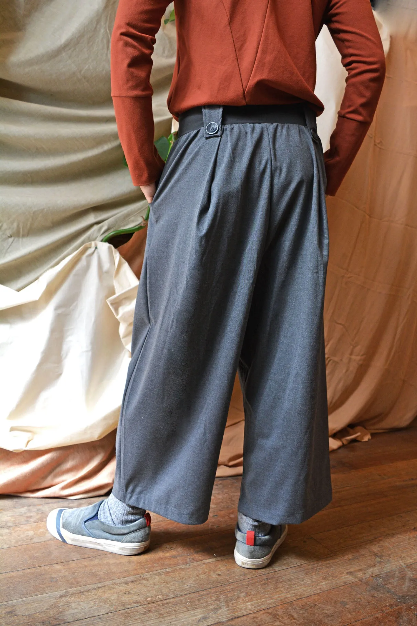 SL23 TAHLO WIDE LEG PANTS - GRAPHITE