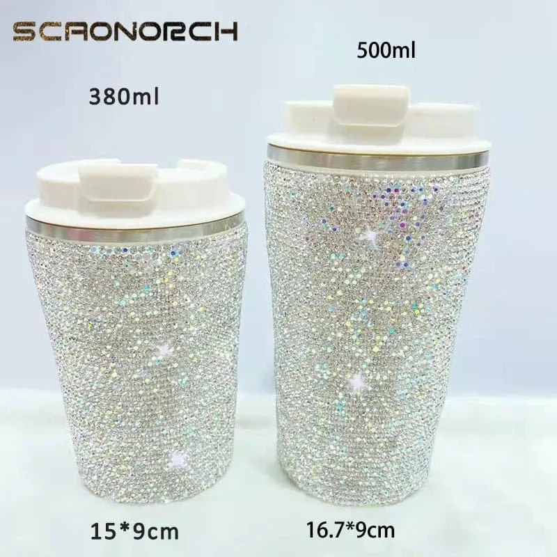 Sparkling Stainless Steel Travel Mug - Portable Vacuum Flask & Thermos - Eco-Friendly, 0-6 Hours Thermal Insulation