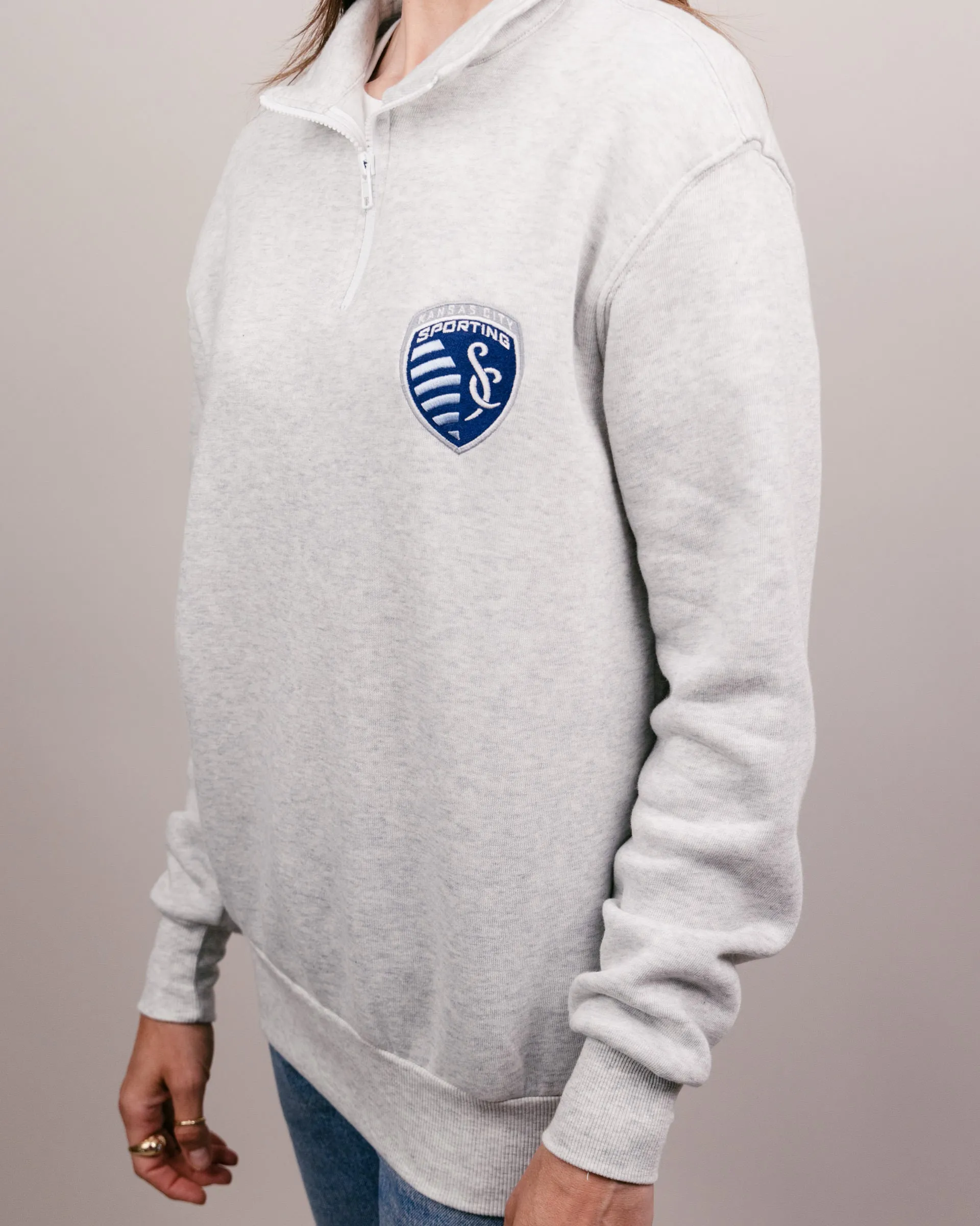 Sporting KC Ash Grey Quarter Zip