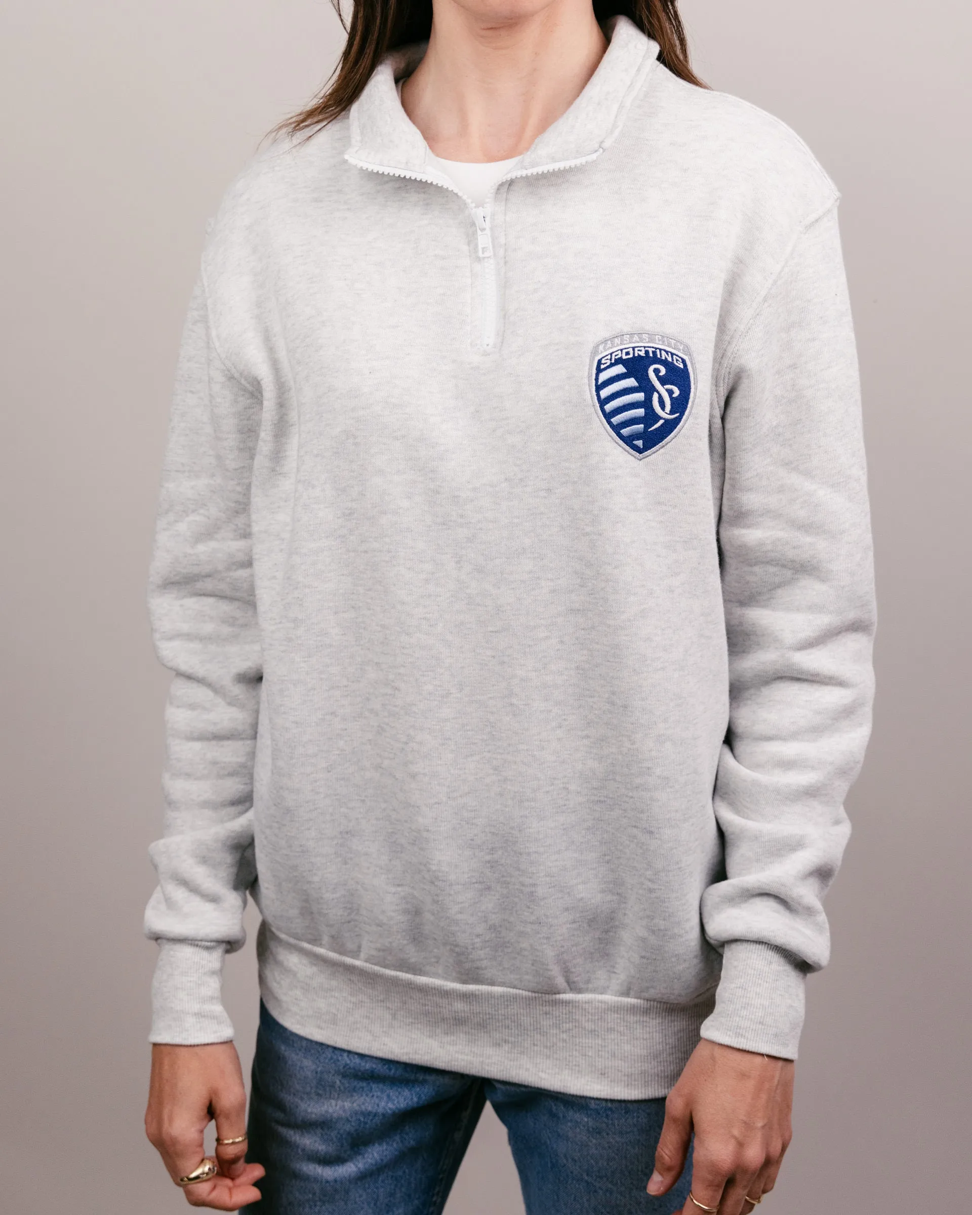 Sporting KC Ash Grey Quarter Zip