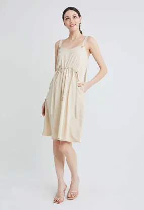 Stop-knotch Cinched Waist Sweetheart Neckline Dress