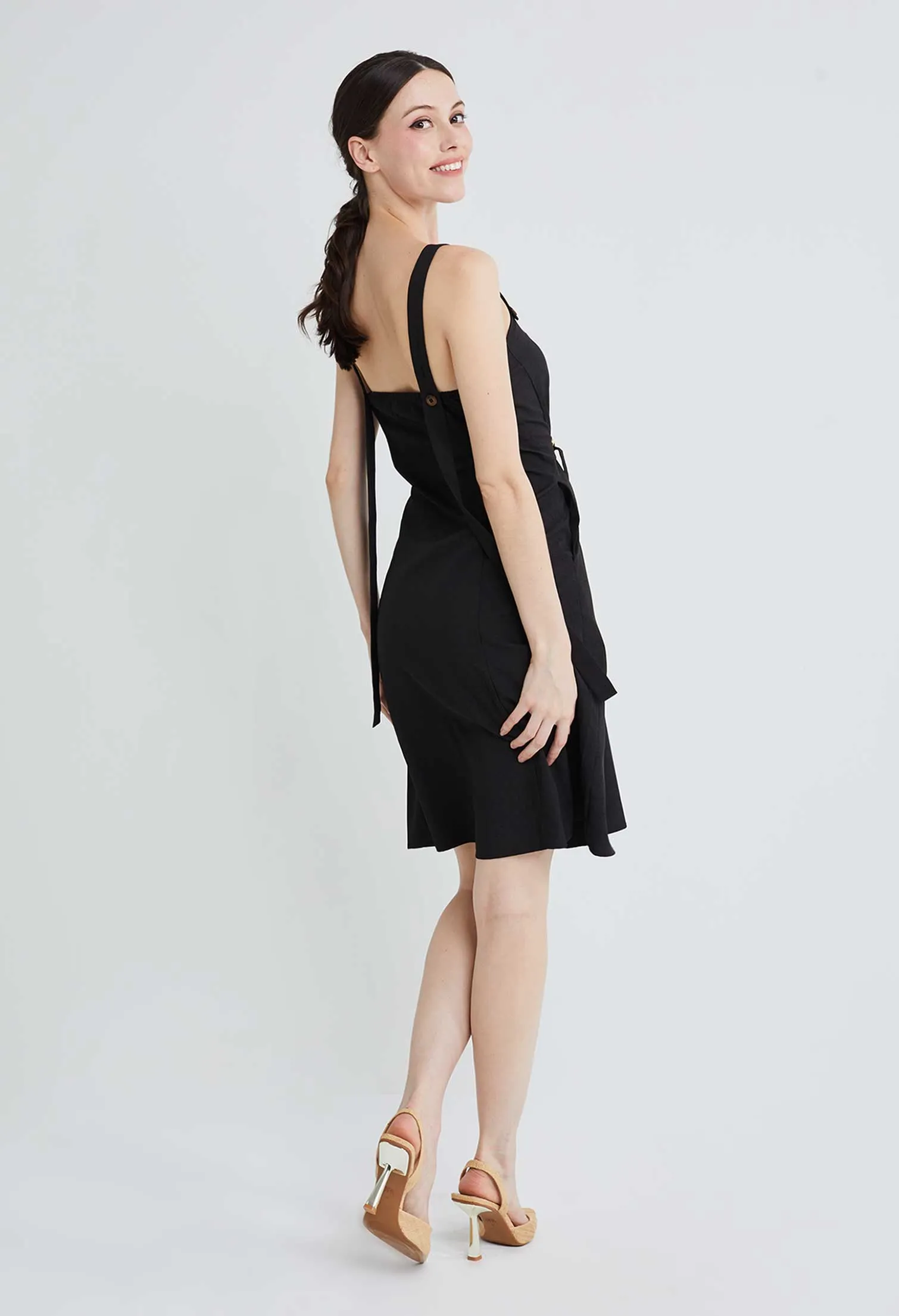 Stop-knotch Cinched Waist Sweetheart Neckline Dress