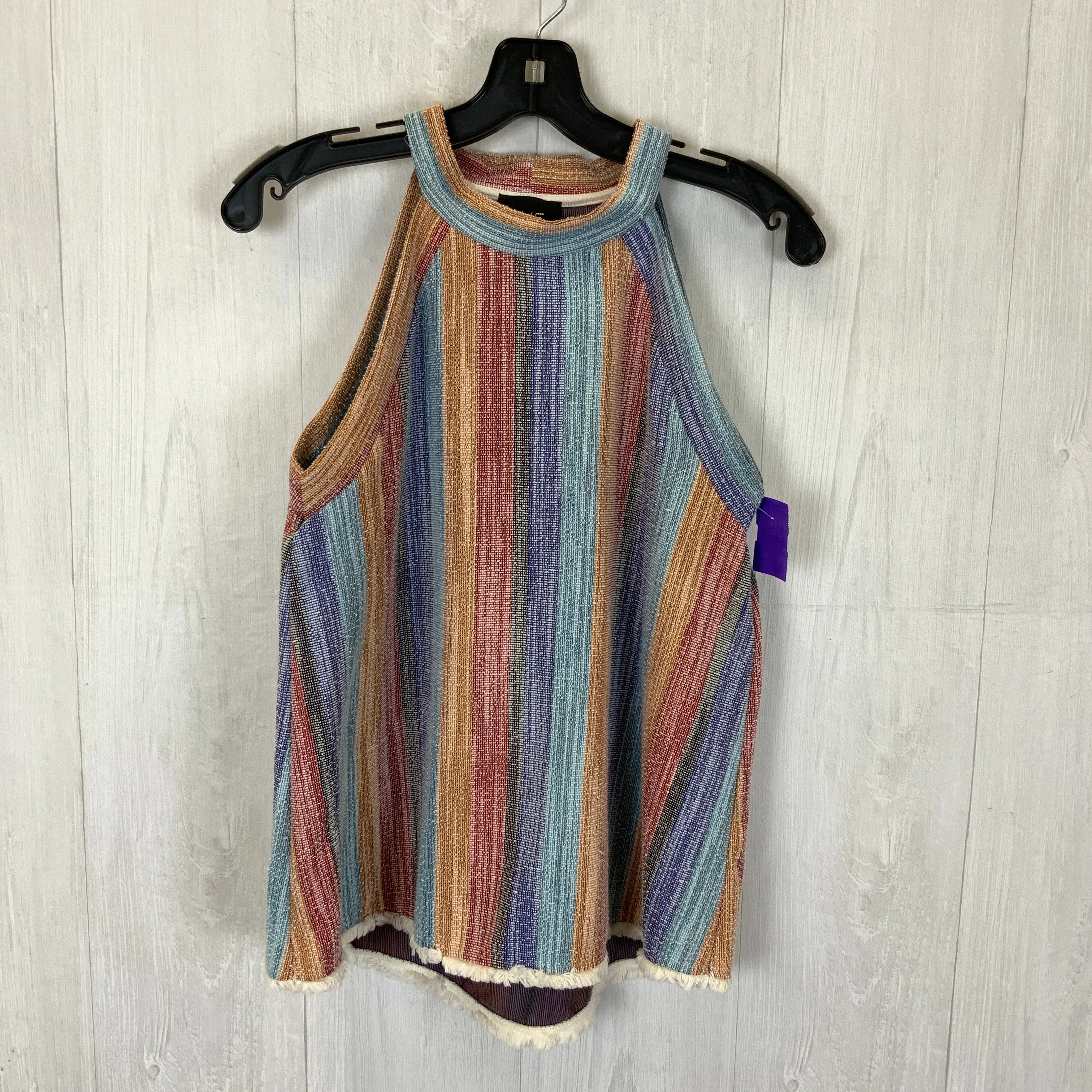 Striped Pattern Top Sleeveless W5, Size S