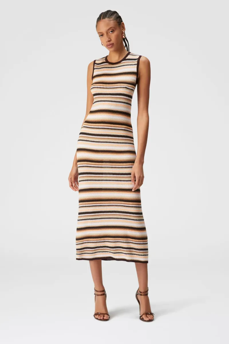 Striped Sleeveless Midi Dress