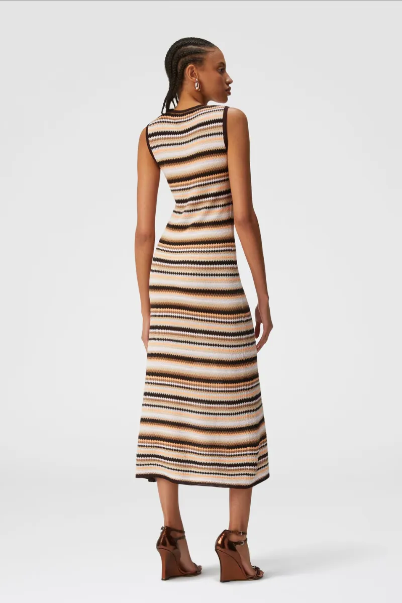 Striped Sleeveless Midi Dress