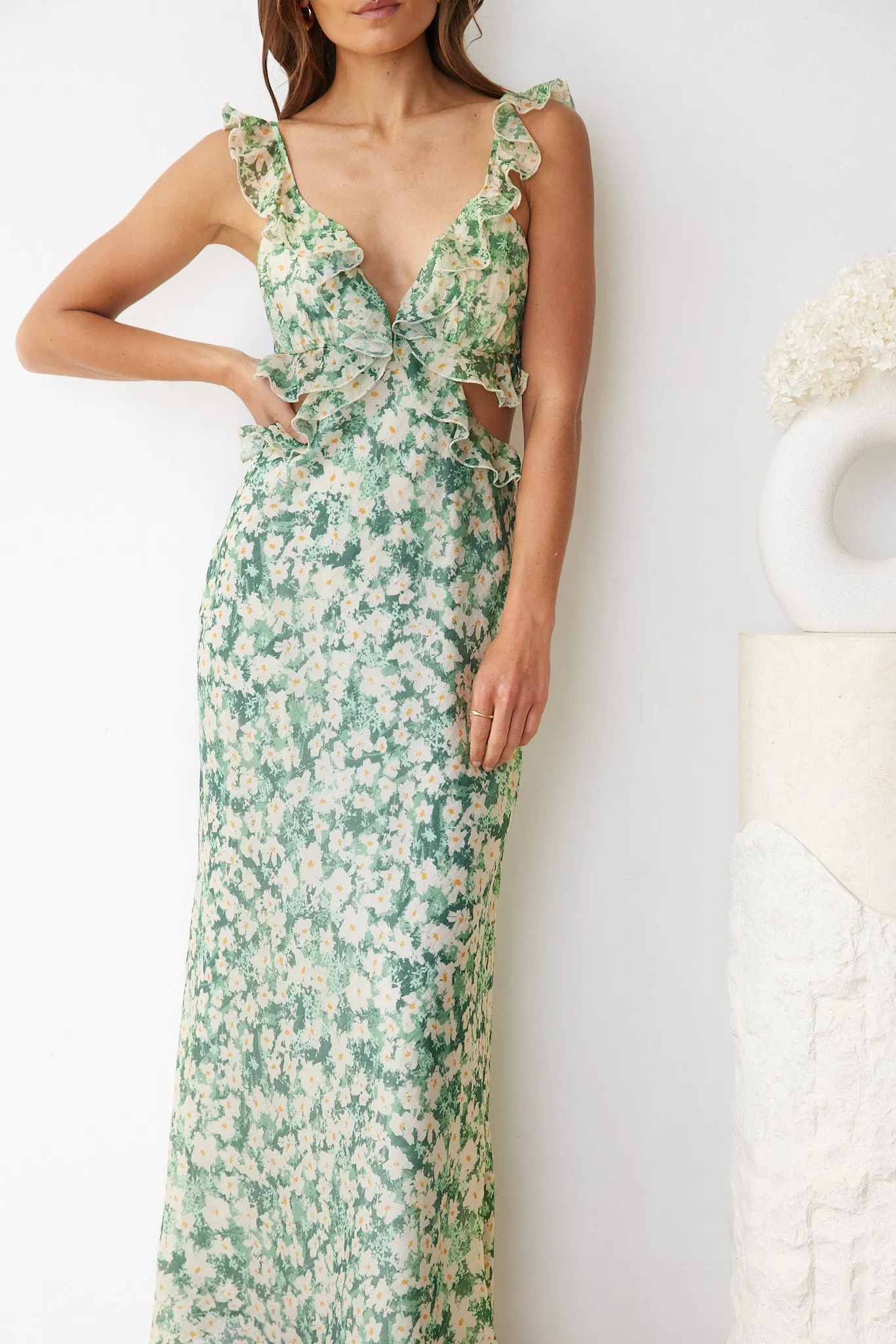 Teisha Dress - Green Floral