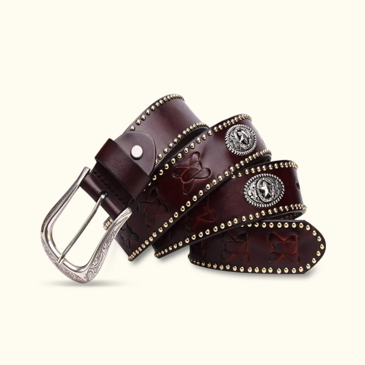 The Broken Banjo - Studded Leather Belt