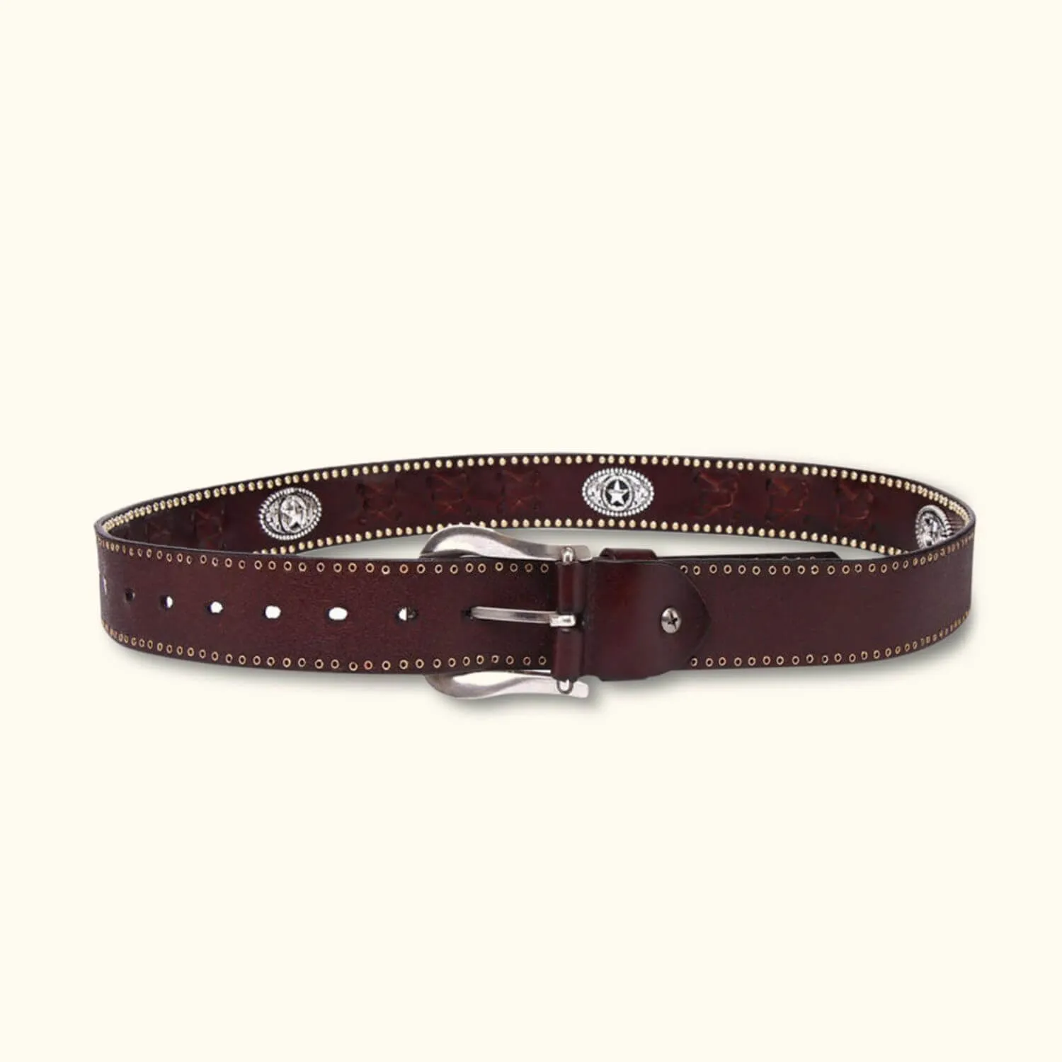 The Broken Banjo - Studded Leather Belt