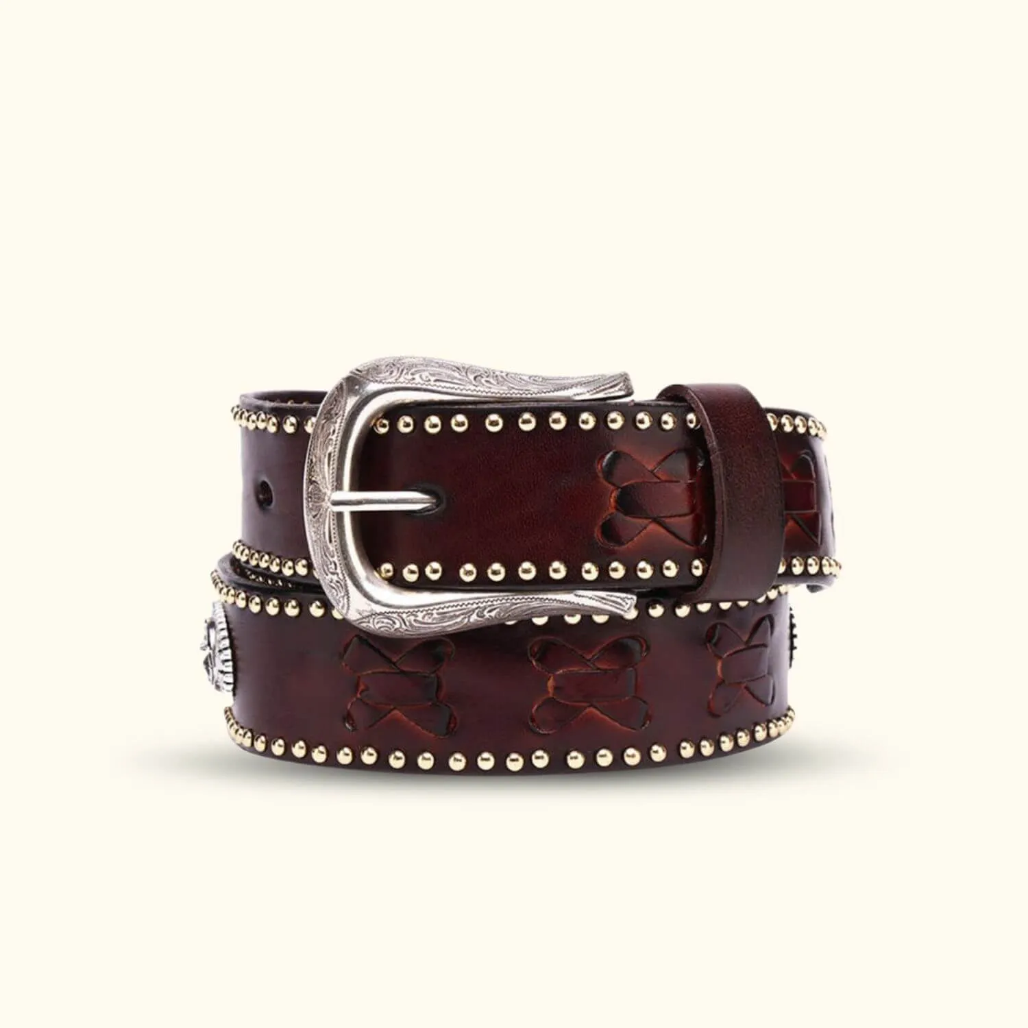 The Broken Banjo - Studded Leather Belt