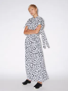 TWIST NECK TIE DRESS - ANIMAL POLKA DOT