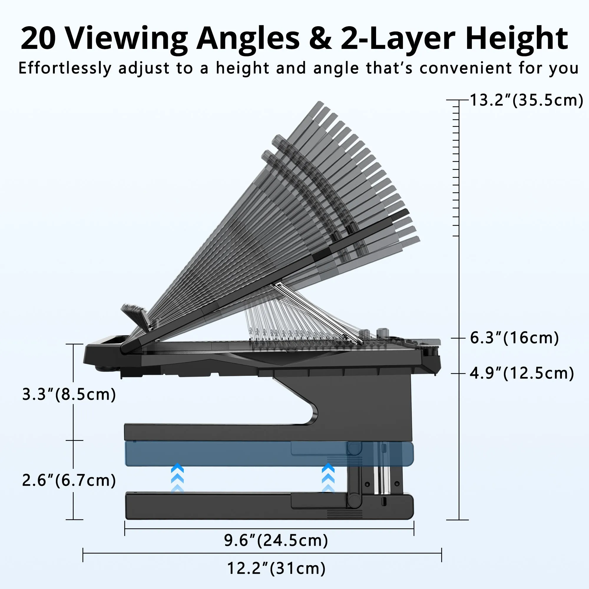 Two-Layer Height Adjustable Laptop Stands (LS-58B)