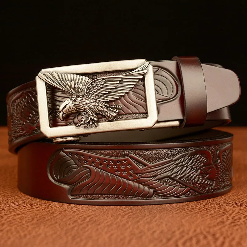 Various Design | Mens Leather Belt with Automatic Buckle Nickel Free Luxury Gift