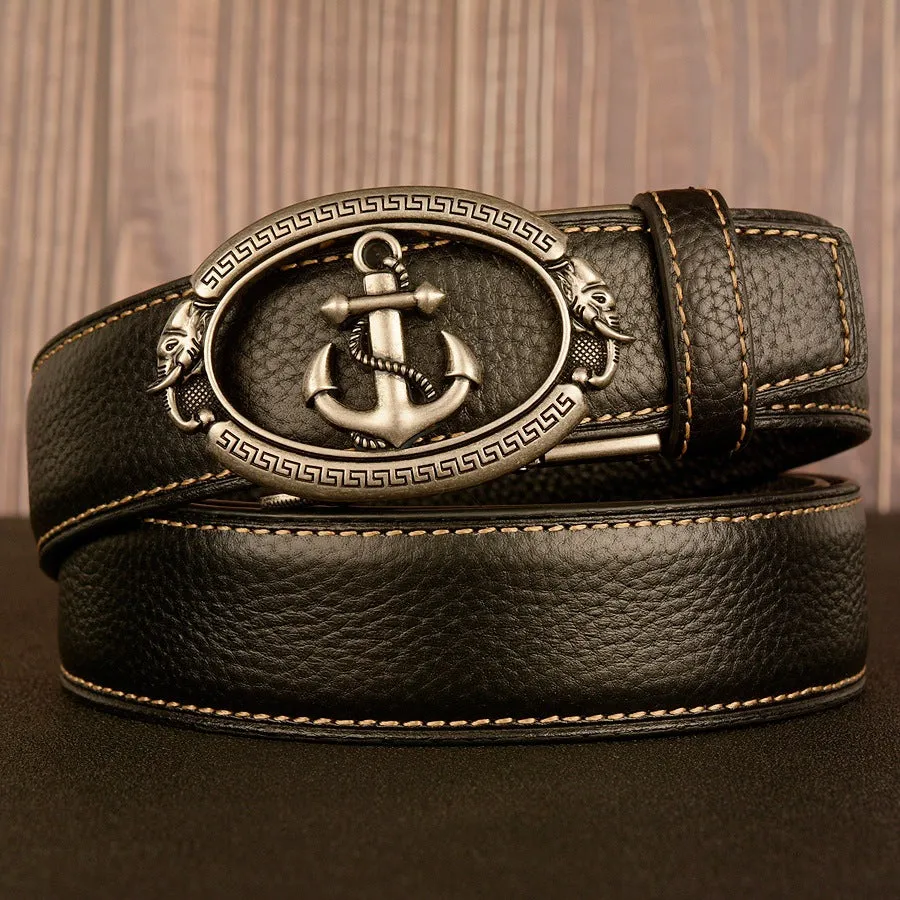 Various Design | Mens Leather Belt with Automatic Buckle Nickel Free Luxury Gift