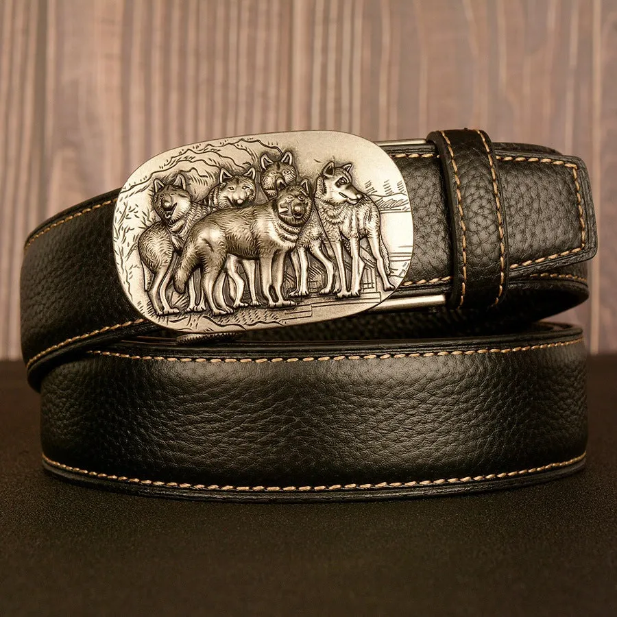 Various Design | Mens Leather Belt with Automatic Buckle Nickel Free Luxury Gift