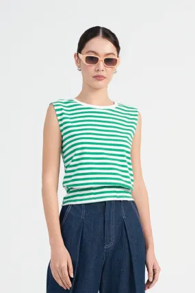 Verte Striped Tank in Spring Green