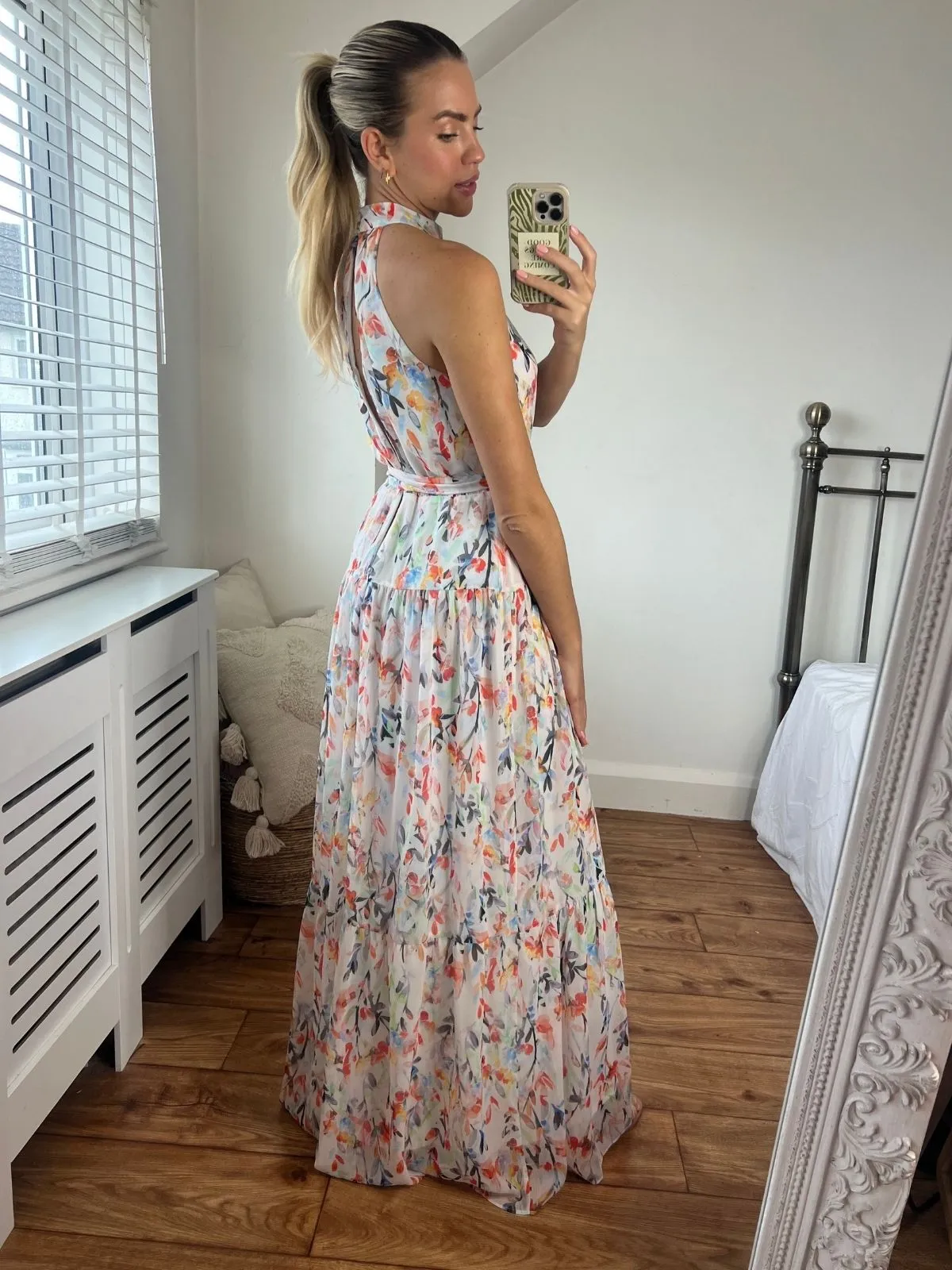 Willow High Neck Maxi Dress / Floral Print - As Seen On Sam Faiers