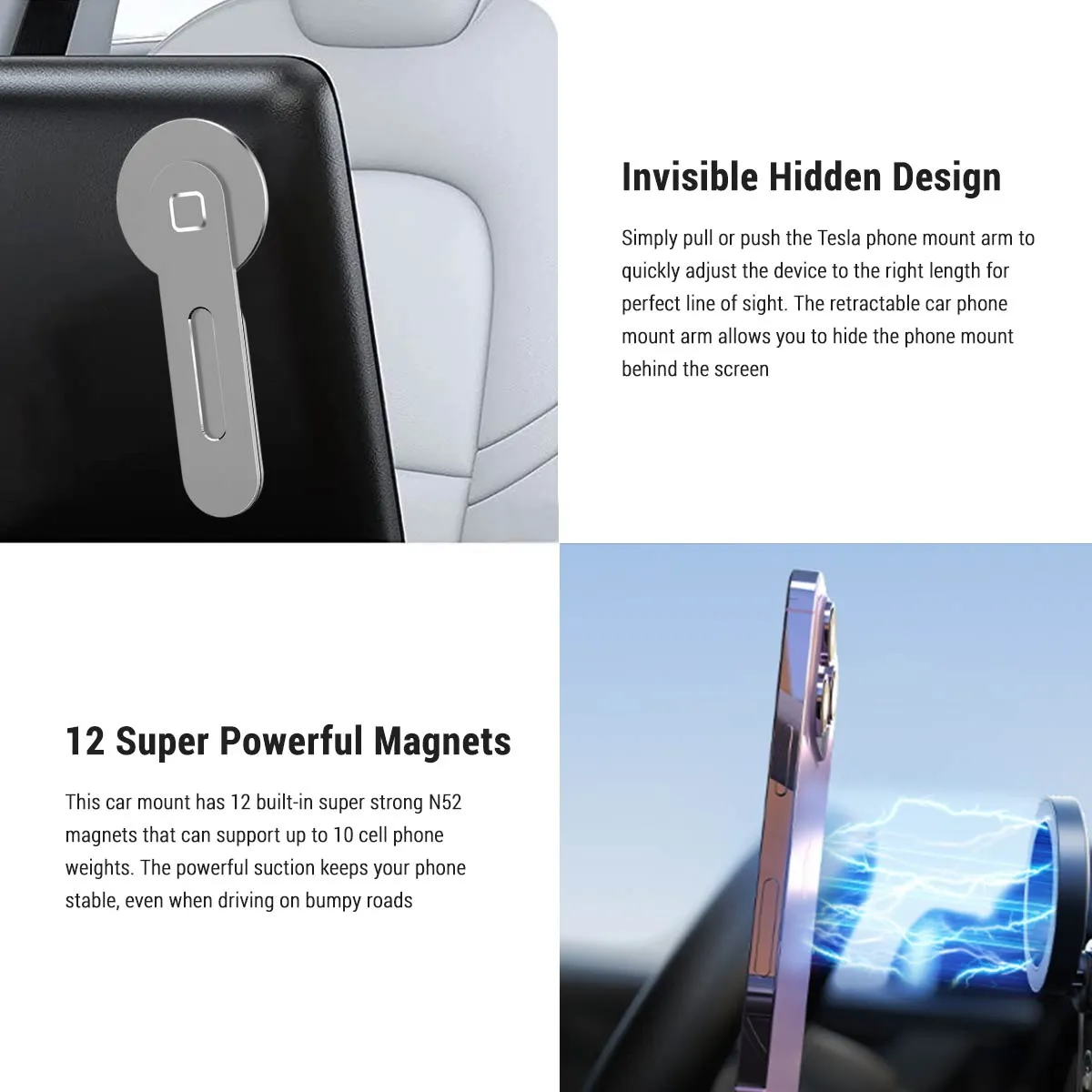 Wireless Magsafe Mount for Tesla Model 3/Y/S/X/Cybertruck