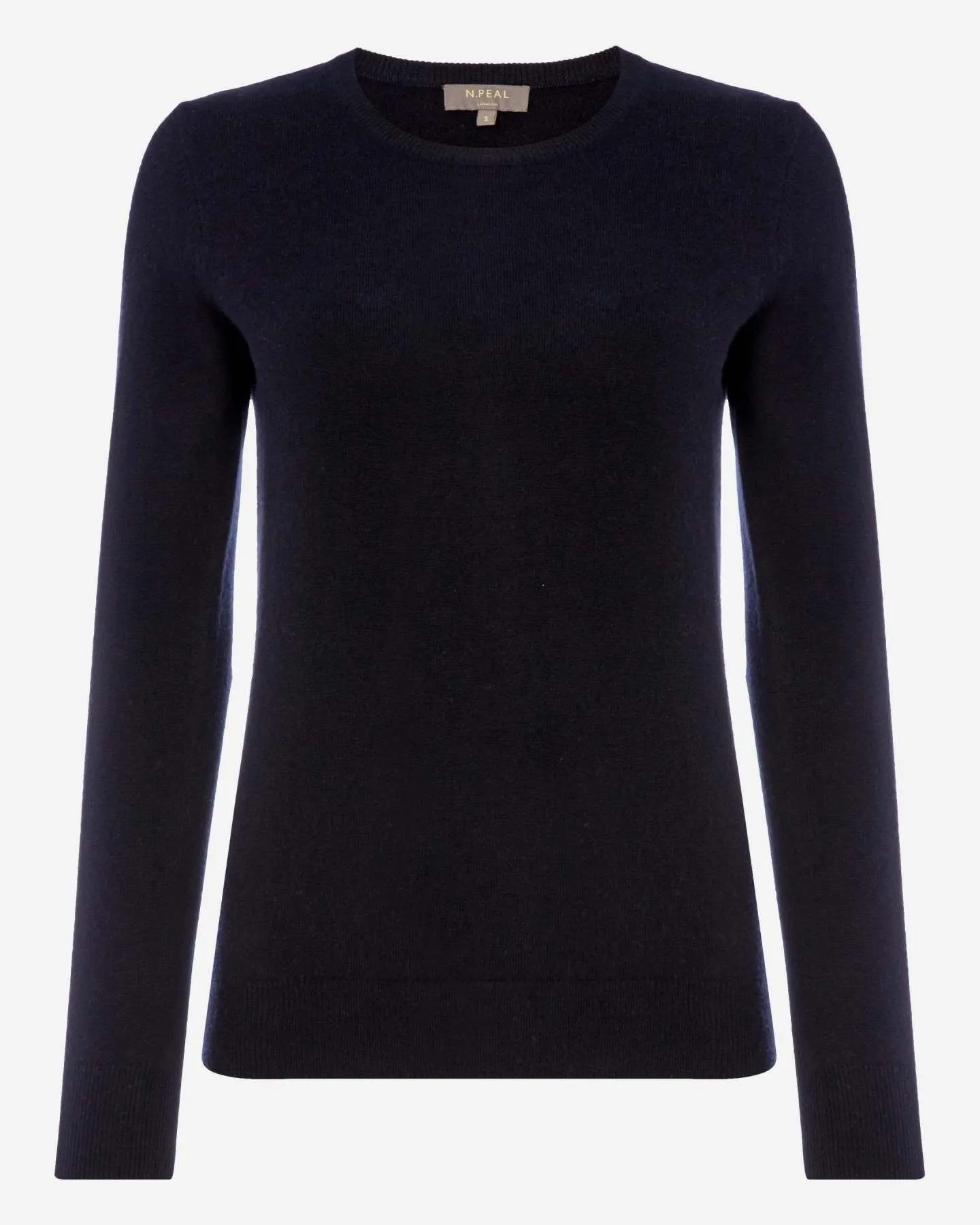 Women's Evie Classic Round Neck Cashmere Sweater Navy Blue